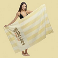 Del Mar Stripe Terry Velour Beach Towel (Imprinted)